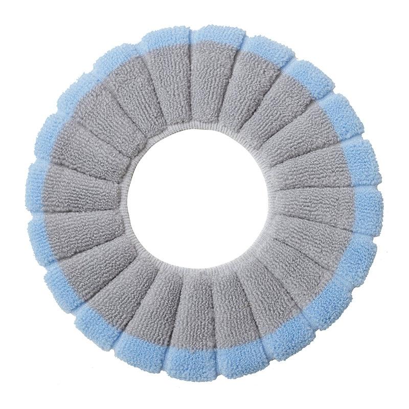 Toilet Seat Cushion O-shaped Knitted Toilet Seat Cushion Thickened Washable Toilet Seat Cover Household Cartoon Toilet Seat KTY