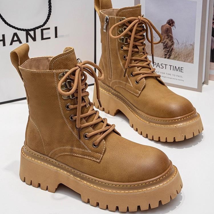 Women's fur integrated thick bottom heightening winter lightweight warm snow boots non-slip wear-resistant casual sports Martin cotton boots