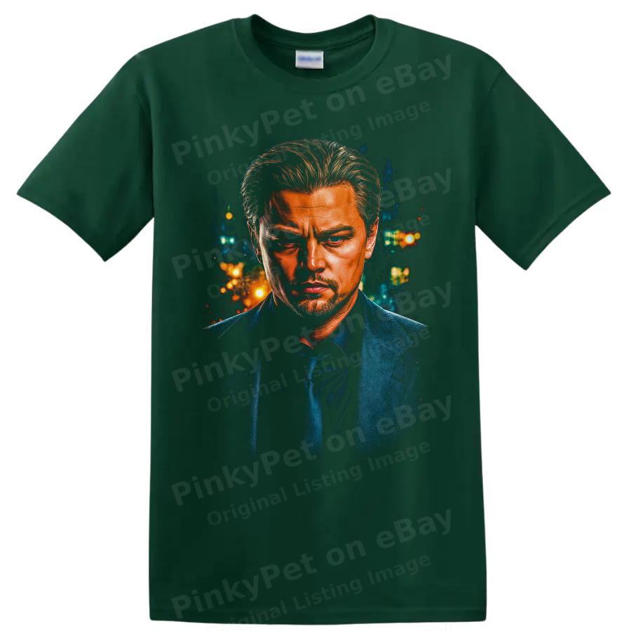 Dominic Cobb Inception Movie Portrait T Shirt W/ Neon City Night Art Tee Artwork