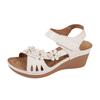 Womens Dress Sandals Size 6 1/2 Casual Fish Mouth Thick Bottom Slope Heel Women'S Shoes Fashion Hollow Flower Zapatos De Mujer