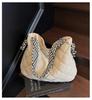 Damen Argyle Baumwollgepolsterte Tragetasche — Große Kapazität Herbst/Winter Schultertasche