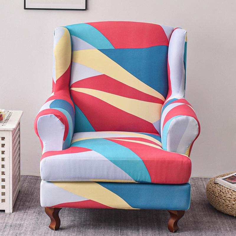 Copridivano per poltrona Wingback, 2 pezzi/set, copridivano elasticizzato, copripoltrona, protezione per mobili, fondo elastico per soggiorno