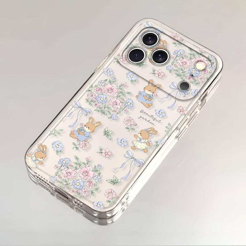 Broken Flower Rabbit Is Suitable for Apple 17ProMax Mobile Phone Case, the New Advanced Sense Cartoon Is Anti-drop.