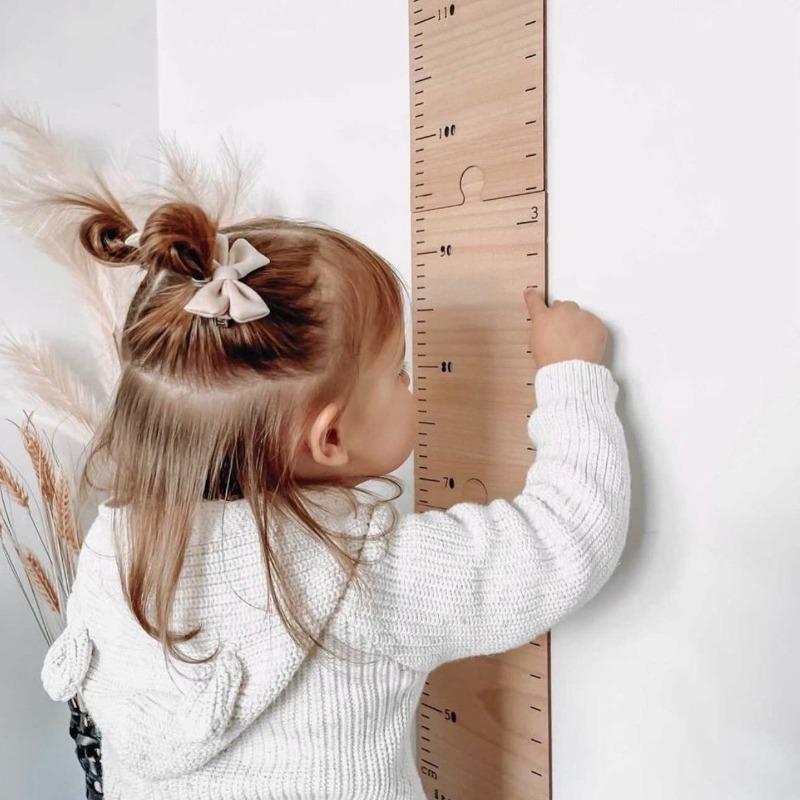 Leisure Style Splicing Wooden Board Height Ruler Children's Room Solid Wood Height Board Wall Sticker Baby Growth Record Ruler