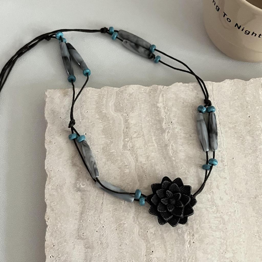 Bohemian Retro Wooden Bead Hand-Woven Belt & Hair Accessory Combo