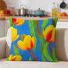 Decorative Floral Tulip Pillowcase Cover for Home Accent Cushion Modern Vibrant Living Room Decor Print 40x40cm