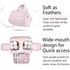 Large Travel Makeup Bag 180° Wide Opening Toiletry Organizer Water-Resistant Padded Cosmetic Case With Handle For Full-Size Bott