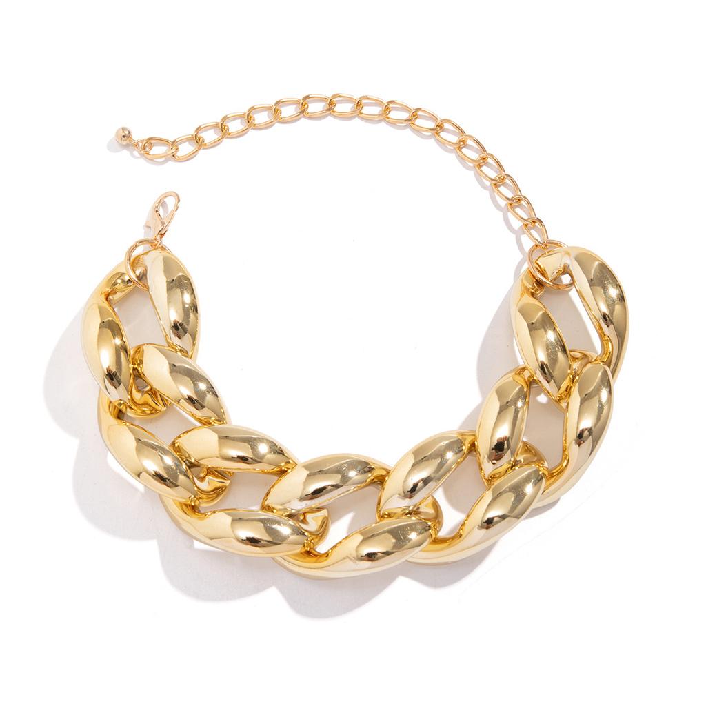 DIEZI Exaggerated CCB Big Chain Chunky Necklace For Women Party Gift Simple Fashion Plastic Statement Choker Necklace Jewelry