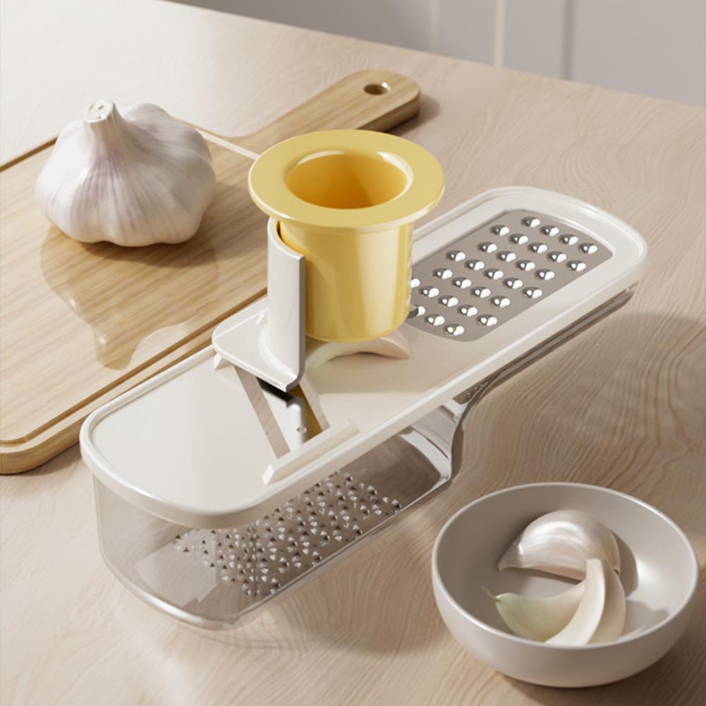 3-in-1 Groentesnijder Rasp Roestvrij Staal Voedselsnijder Snijmachine met Handbeschermer Julienne Puree Groente Voorbereidingsgereedschap