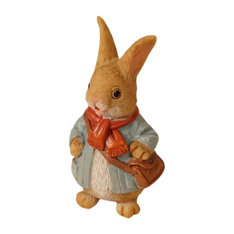 Miniature Rabbit Figurines Easters Bunnies Rabbit Miniature Fairys Garden Decors Cake Toppers Decors Landscape Ornament