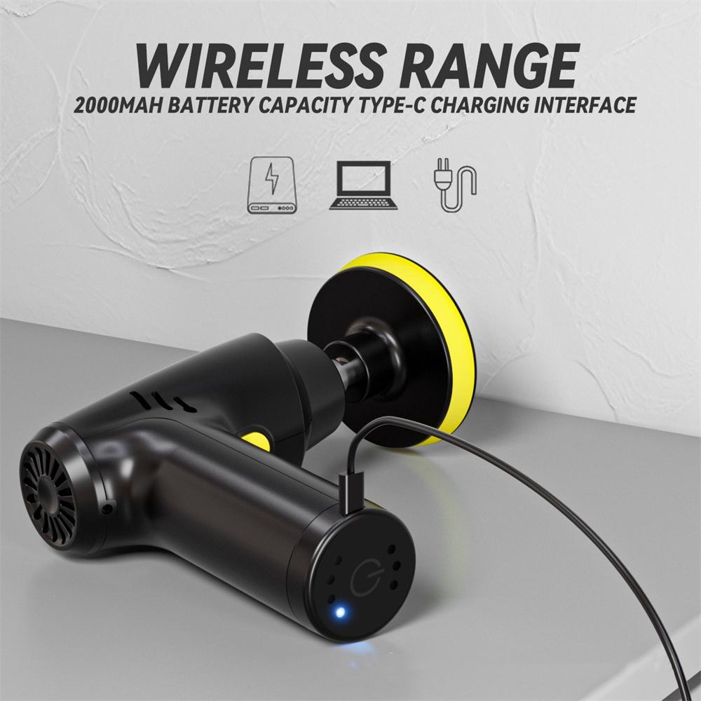 Cordless Car Polisher Brushless Motor Three Gears of Speed Adjustable Fine Quality Sponge Pads