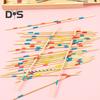 Wooden Pick-Up Sticks Game with Box Kids Adults Interactive Classic Board Game Brain Teaser Educational Long Bamboo Stick Picking Desk Toy