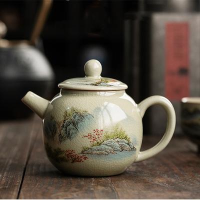 Landschaftskeramik Wasserkocher Vintage Teekanne Teezeremonie Set Milch Oolong Tee Tie Guan Yin Jasmin Antikes Teegeschirr Typ