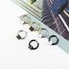 Fashion Square Bead Circle Earrings Stainless Steel Punk Hiphop Geometric Stud Ear Jewelry Party Gifts For Women Men