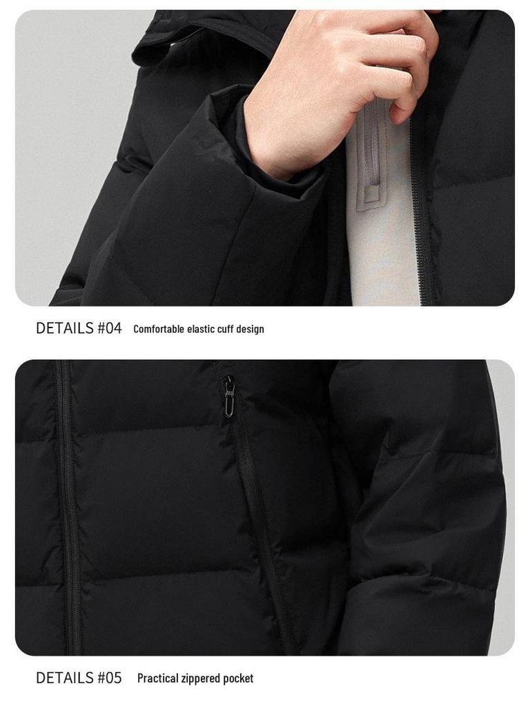 Men's Trendy Short Hooded Down Jacket - Thickened Winter Outdoor Casual Coat