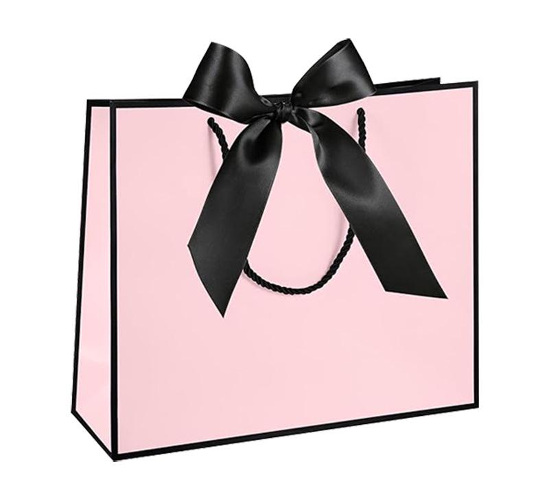 Bunte Band-Schleife Tragetasche - Quadratische Geschenktasche & Einkaufstasche mit individueller Logo-Option