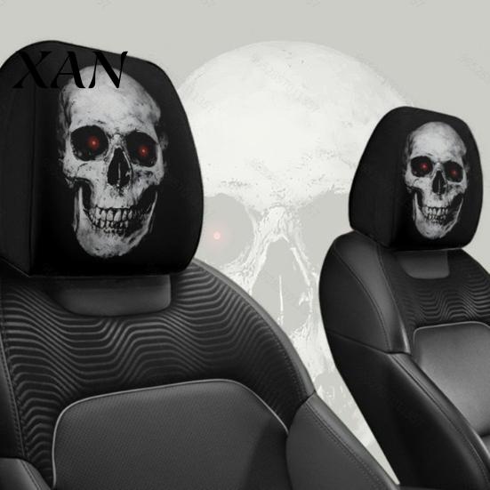 Headrest Protector Ghost Face Car Covers, Scary Seat Easy Install Cover Protector, Universal Stretchy Accessory for Most Cars