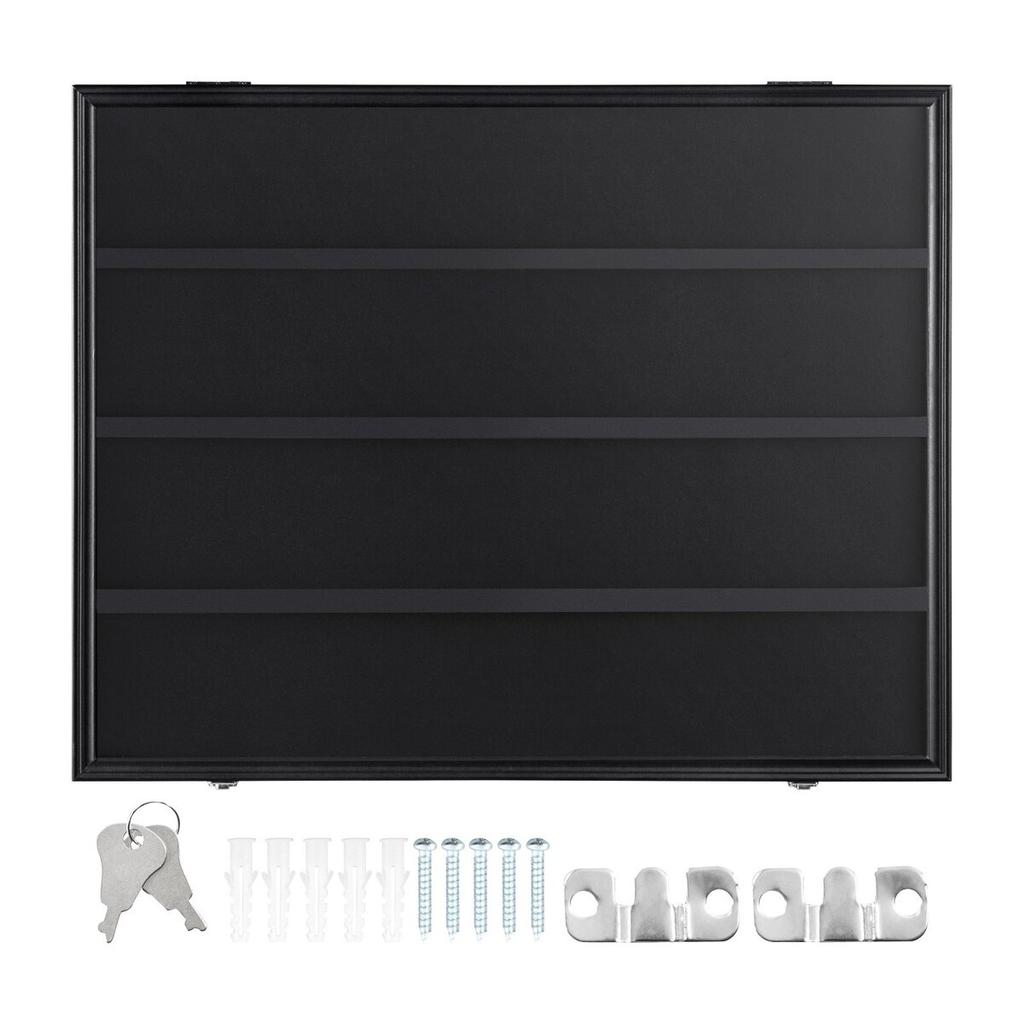 36 Graded Sports Card Display Case, 30.5x24.3x2.1 In, Baseball Card Display Frame with 98% UV Protection Clear View PC Glass, Lockable Wall Cabinet