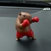 Healing Office Decor Boxing Capybara Figurine, Funny Boxer Desktop Ornament for Stress Relief, Cute Animal Statue Home Car Decoration Unique