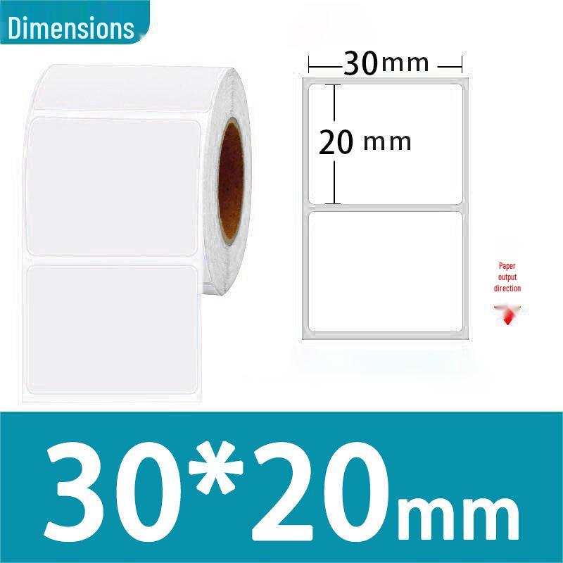Low-Temp Resistant Synthetic Paper Food Label 60x40mm - Tear-Proof & Thermosensitive for Cold Chain, -40°C