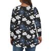 Women's Fashionable Casual Long Sleeved Plus Size Floral Print Top Plus Size Floral Print Top