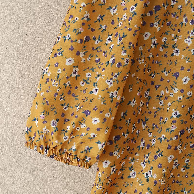 ZANZEA Women Casual Elastic Small Floral Cuffs Rubber Band Daily Blouses