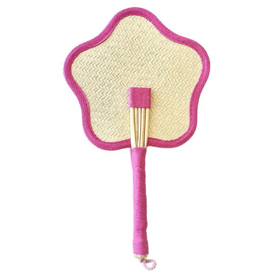 

Ручной плетеный веер ручной работы в форме цветка, веер в китайском стиле из соломы для летнего охлаждения, украшения дома розы красного