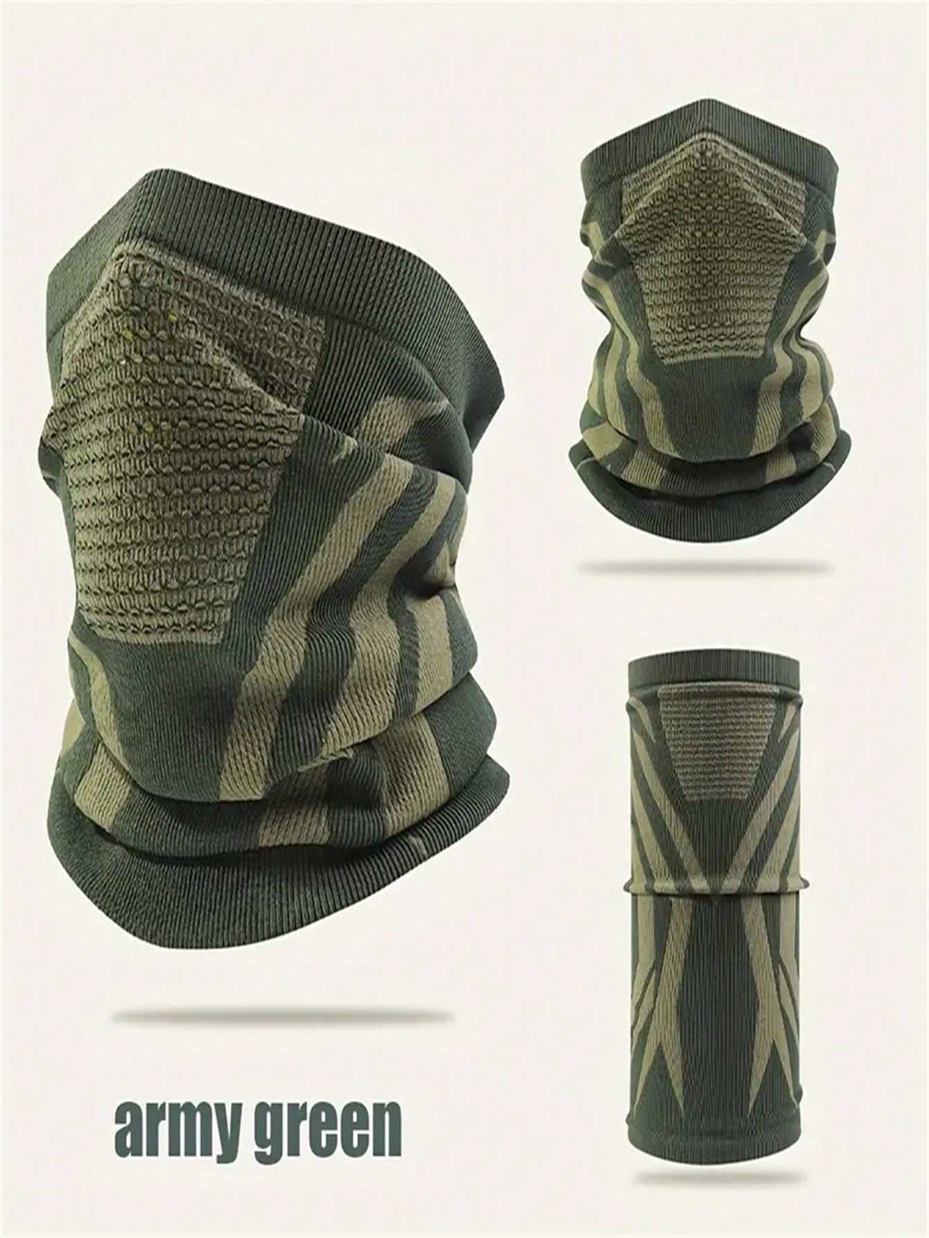 

Мужская спортивная маска для улицы - Зимний теплый гейтор для шеи. Полумаска для езды на велосипеде, мотоцикле, рыбалки, бега и велоспорта. И One Size армия зеленый