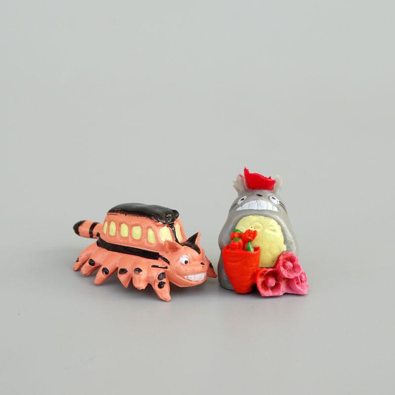 12pz Figure Cartone Animato Totoro Mini Statua Giocattoli Carini Ornamenti per la Stanza Modello Animale Gatto Kawaii Giocattolo Regali per Bambini Collezione alla Moda