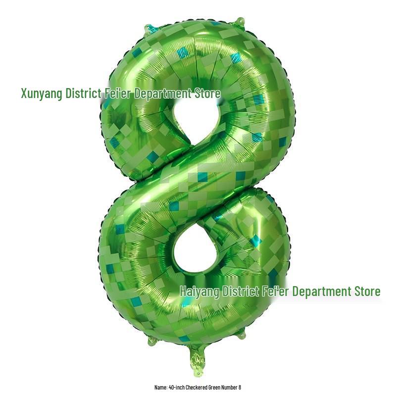 40" Green Plaid Aluminum Balloon for Military-Themed Baby Birthday Party Decorations