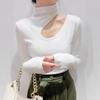 Women's Plush Long-Sleeve Turtleneck Slimming Plus-Size Base Layer Top for Spring, Autumn, and Winter
