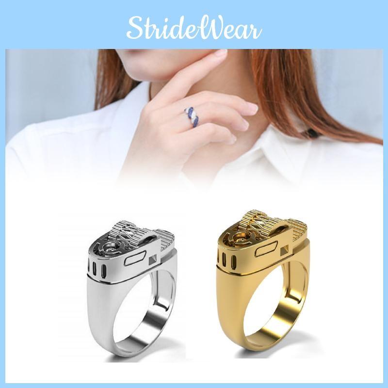 Ring Shape Lighter Alloy Jewelry Accessories Finger Ring Woman Gift Party Outfit