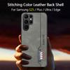 Stitching Color Retro Matte Leather Case For Samsung Galaxy S25 Plus Ultra FE Edge Full Cover Camera Protector Anti Slide Shell
