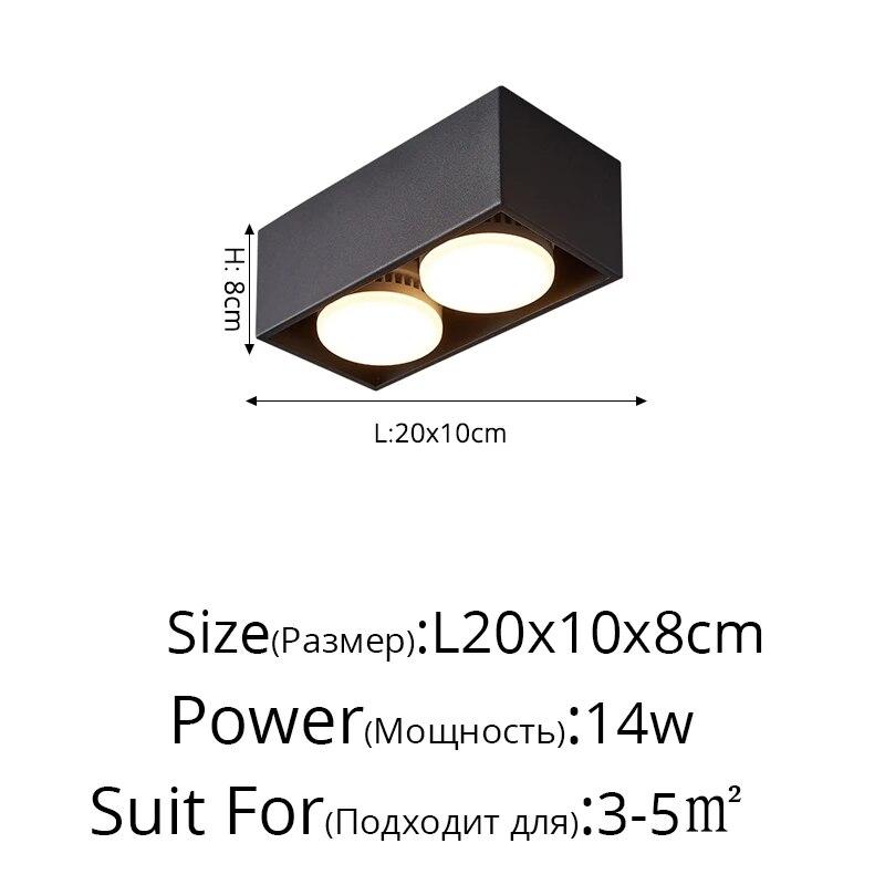 Takspotlight LED 7W 9W 12W Overflatemontert Antirefleks Vanlig aluminiumslysarmatur Downlight 85-265V