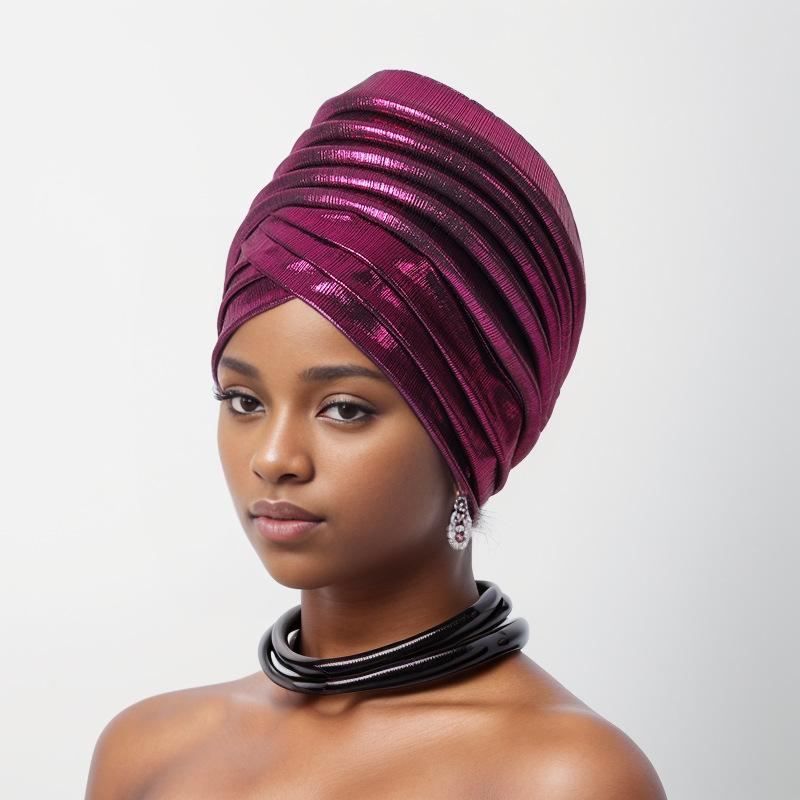 Beauty Strip Multi -Layer Exaggerated Turban Cap African Hat Muslim Turban Hat