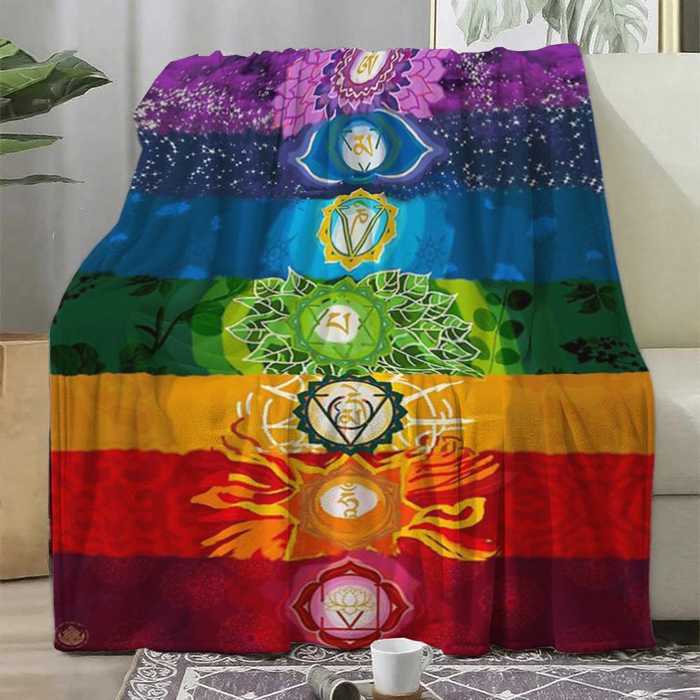 Chakra Heilige Geometrie Wandkleed Deken, Meditatie Yoga Plaid voor Spirituele Zoekers, Wellness Verjaardag Vakantie Cadeau