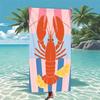 Stylish Red Lobster Beach Towel Large Absorbent Quick-Drying Lightweight Towel for Beach Pool Travel Camping Bath