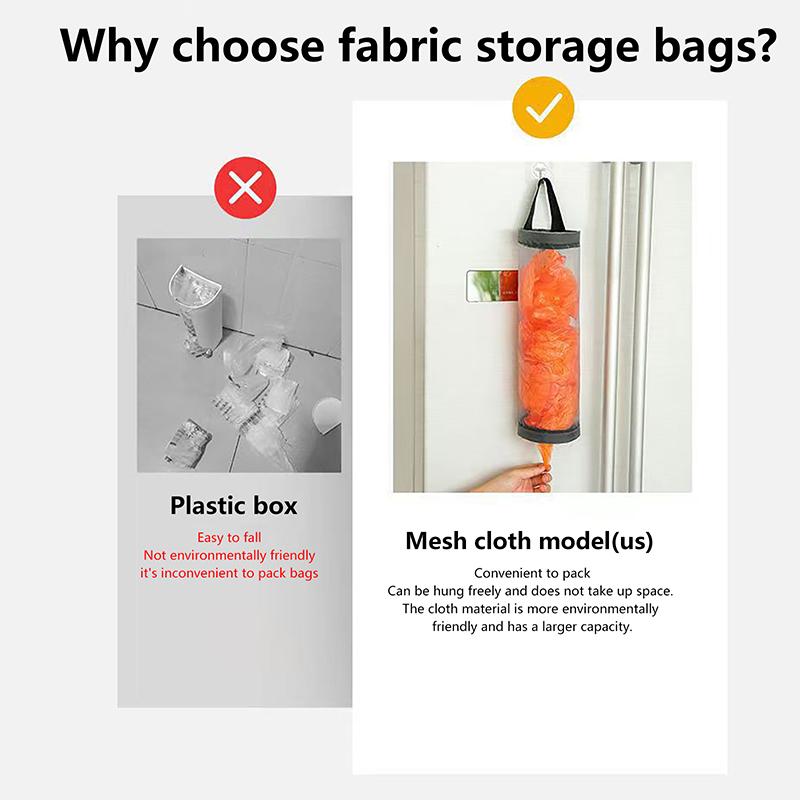 No-Punch Wandmontierter Plastiktütenhalter Sammler Küchenaufbewahrung Hängetasche
