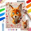 Disney Nick Wilde DIY Painting Kit Classic Style Home Decor Craft Gift Idea for Romantic Valentine's Day Lovers Wall Art Decor Aesthetic