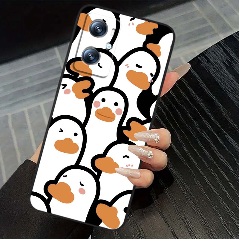Cartoon Anime Entenmuster Handyhülle Für OPPO Reno 5 6 7 A96 A40 A58 Realme GT A74 A78 Neo2 A74 A78 Find X5 X3 X7 X8 Schwarz