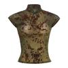 European and American spring new women's clothing fashion printing slim cheongsam collar personalized perspective sleeveless waist top women