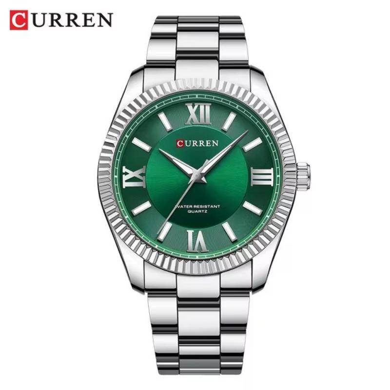 Men's Quartz Watches Fashion Elegant Simple Gold Silvery White Clock Stainless Steel Strap Wristwatch