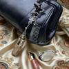 Portable Net Pocket Lipstick Bag Pendant Mini Bow Metal Mesh Bag Key Chain with Comb Hollow Lipstick Cover Key Ring Travel