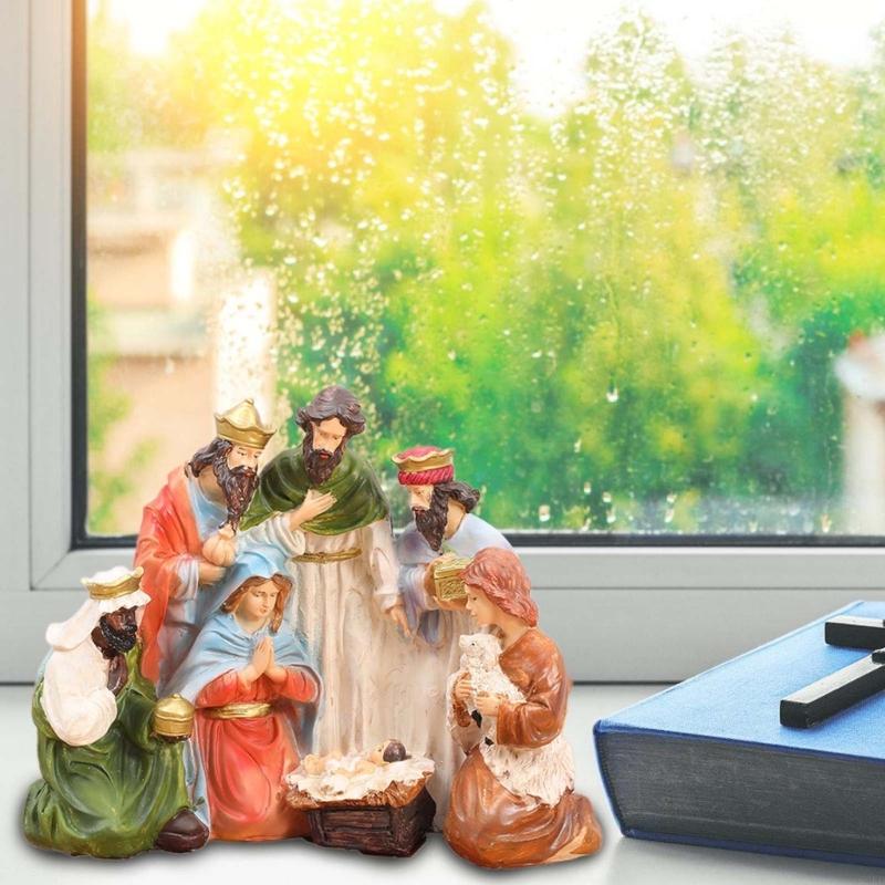 62KD Festival Krybbespill Bord Juledekorasjoner Utstilling Hjemmedekorasjon