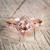 Zircon Charm Oval Crystal Bride Ring Rose Gold Plated Rhinestone Ring Wedding