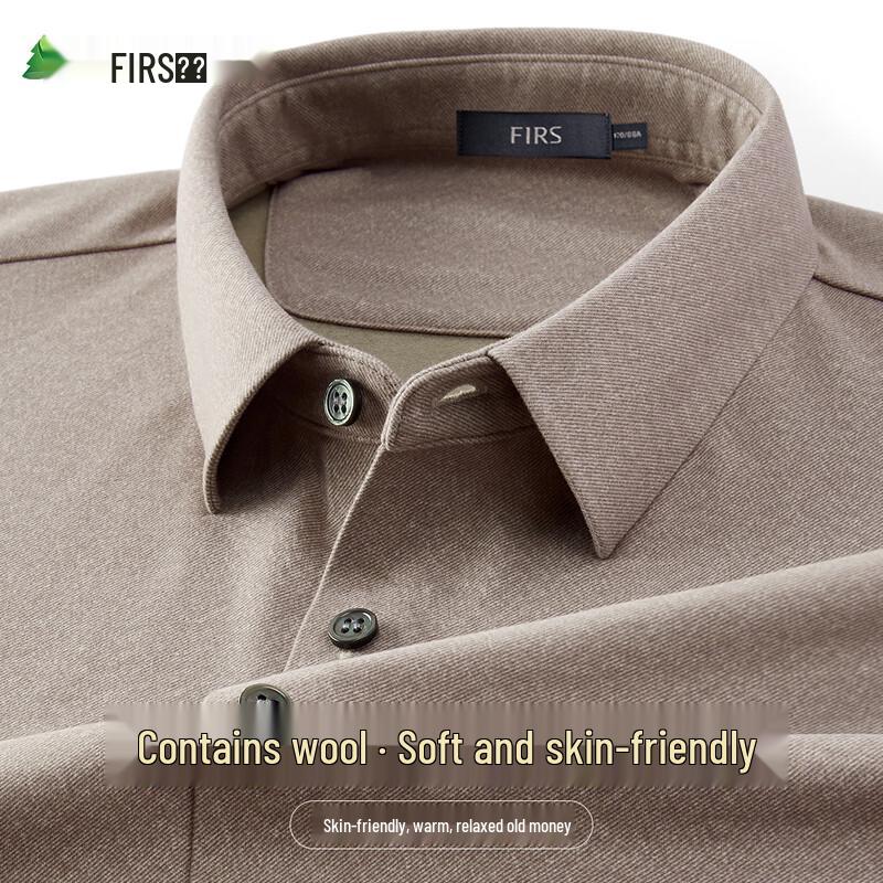 Shanshan Men s Wool Blend Long-Sleeve Business Casual Shirt L