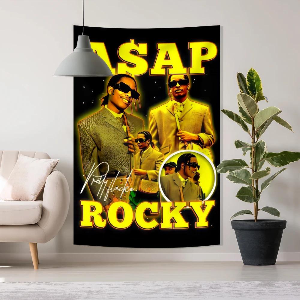

VIKAMA ASAP Rocky Rakim Mayers Smoking Meme Tapestry Wall Hanging Dorm Room Living Room Bedroom Decor 74x94cm(29x37in)