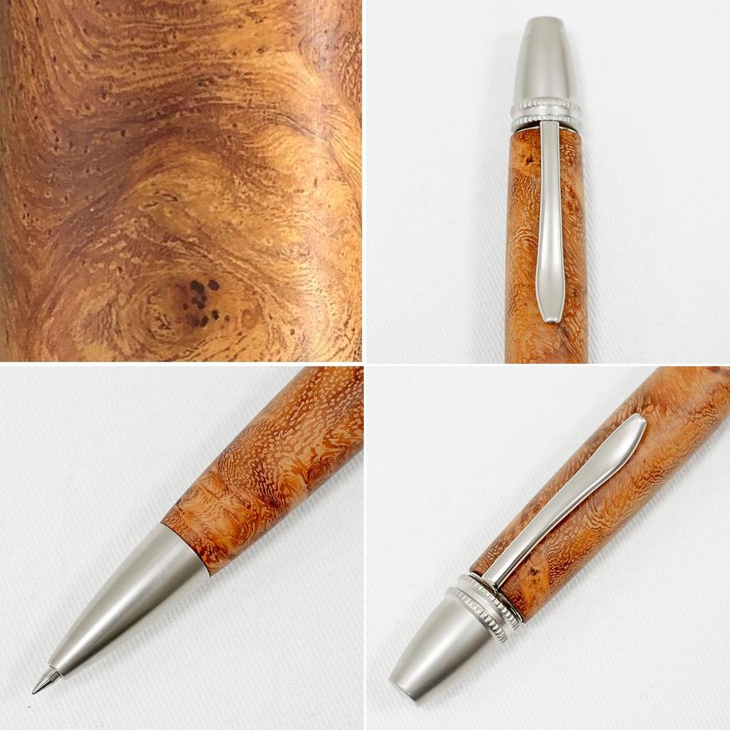 Luminio Wooden Ballpoint Thick Made In Japan with Fine with Jetstream Refills Pen, Jetstream, Barrel, Wood, 0.5mm [Compatible (SXR) 0.38-1.0mm] (Kinu