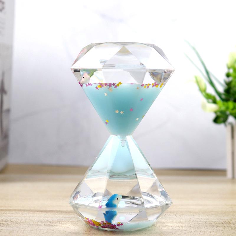 Creative Liquid Hourglass Ornament - White Diamond Oil Drip Timer Gift for Students & Teachers At School, Festival, or Graduation.