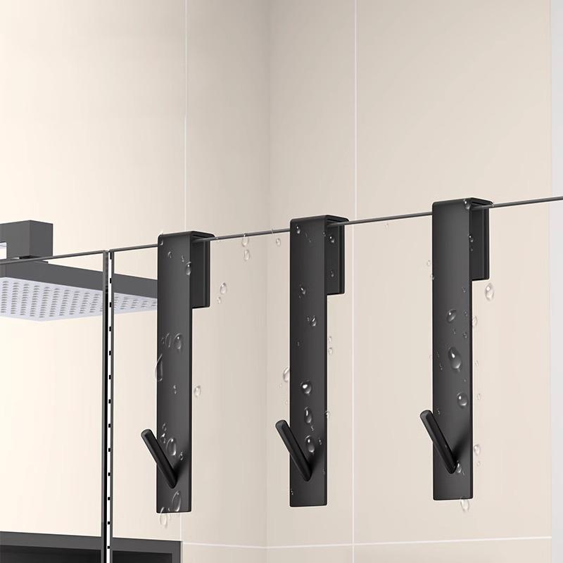 Stainless Steel Extended Shower Door Hooks Over Door Hanging Hooks for Bathroom Frameless Glass Shower Door Wall Towel Holder
